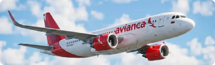 Un avion d'Avianca dans le ciel