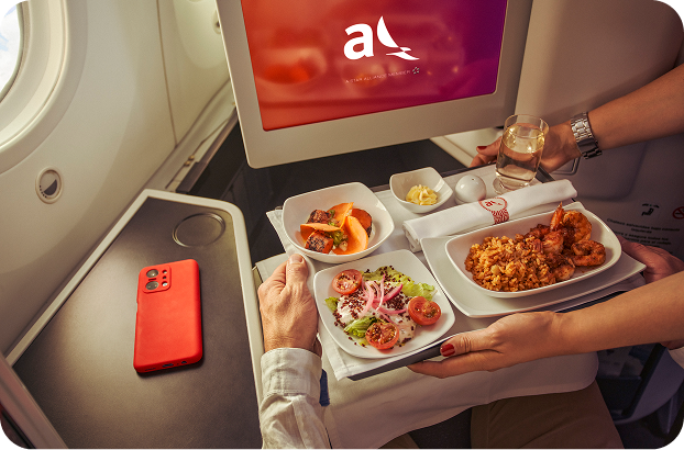 Plateau-repas Business Class avec boisson et dessert