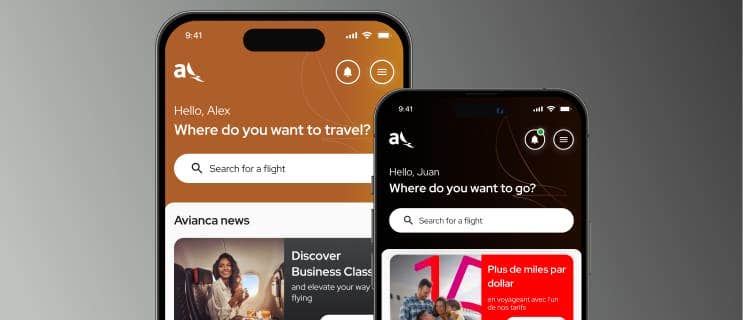 deux numéros de téléphone portable dans la rubrique « Lifemiles » de l&#39;application Avianca