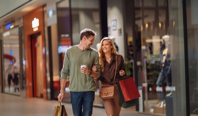 a couple out shopping