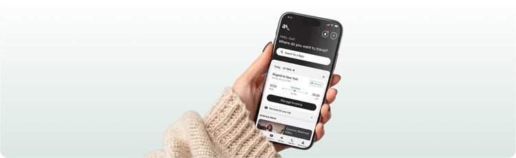 celular no aplicativo da Avianca